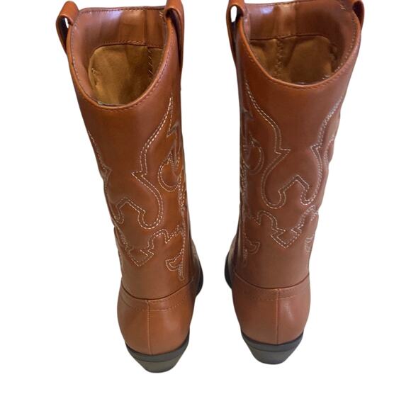Soda Brown Heeled Boots Classic Western Style Size 5.5 - Picture 3 of 6